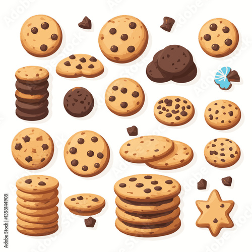 dessert, cookie, food, sweet, biscuit, bakery, background, chocolate, delicious, snack, candy, brown, homemade, bake, tasty, cake, isolated, chip, breakfast, pastry, closeup, fresh, crunchy, sugar, ve