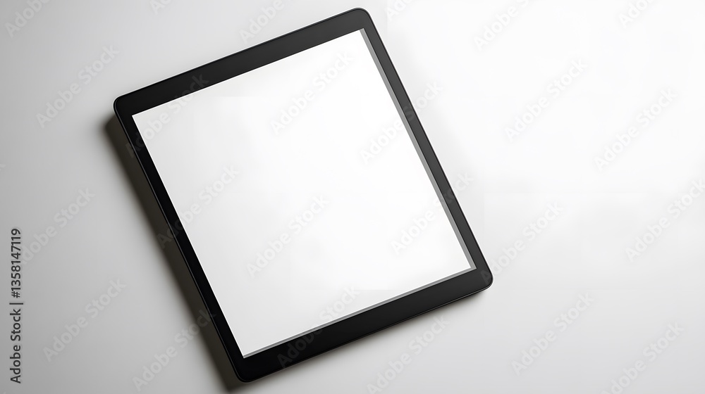Professional Blank White Screen Tablet Computer Vector Mockup for Online Presentation Professional Blank White Screen Tablet Computer Vector Mockup for Online Presentation