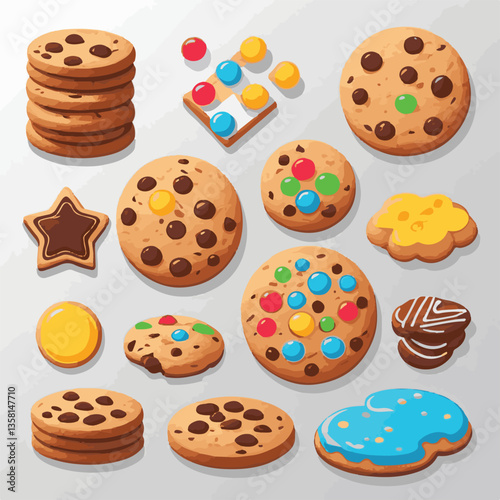 dessert, cookie, food, sweet, biscuit, bakery, background, chocolate, delicious, snack, candy, brown, homemade, bake, tasty, cake, isolated, chip, breakfast, pastry, closeup, fresh, crunchy, sugar, ve
