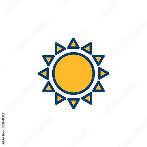 Sun icon vector isolated on white background. Sun vector icon