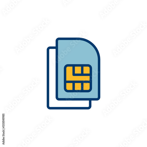 Sim card icon vector isolated on white background. Mobile slot icon. Mobile cellular phone sim card chip.