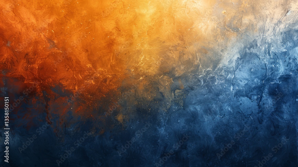 Fototapeta premium Abstract Orange Blue Texture Background, Gradient Marble Paint Pattern, Fluid Art Wallpaper
