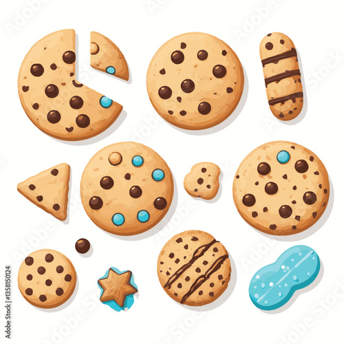 dessert, cookie, food, sweet, biscuit, bakery, background, chocolate, delicious, snack, candy, brown, homemade, bake, tasty, cake, isolated, chip, breakfast, pastry, closeup, fresh, crunchy, sugar, ve