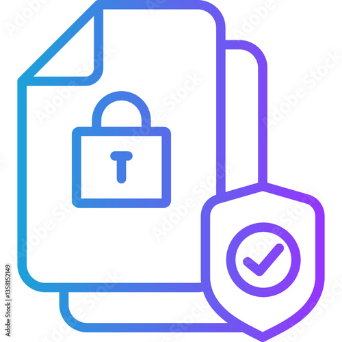 Safety Compliance line gradient icon