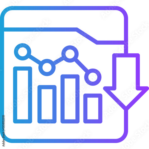 Degradation line gradient icon