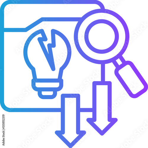 Failure Analysis line gradient icon
