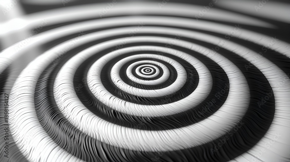 Abstract black and white concentric spirals Abstract black and white concentric spirals