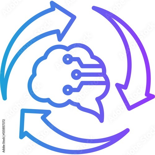 Hyper Automation line gradient icon