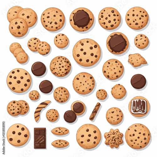 dessert, cookie, food, sweet, biscuit, bakery, background, chocolate, delicious, snack, candy, brown, homemade, bake, tasty, cake, isolated, chip, breakfast, pastry, closeup, fresh, crunchy, sugar, ve