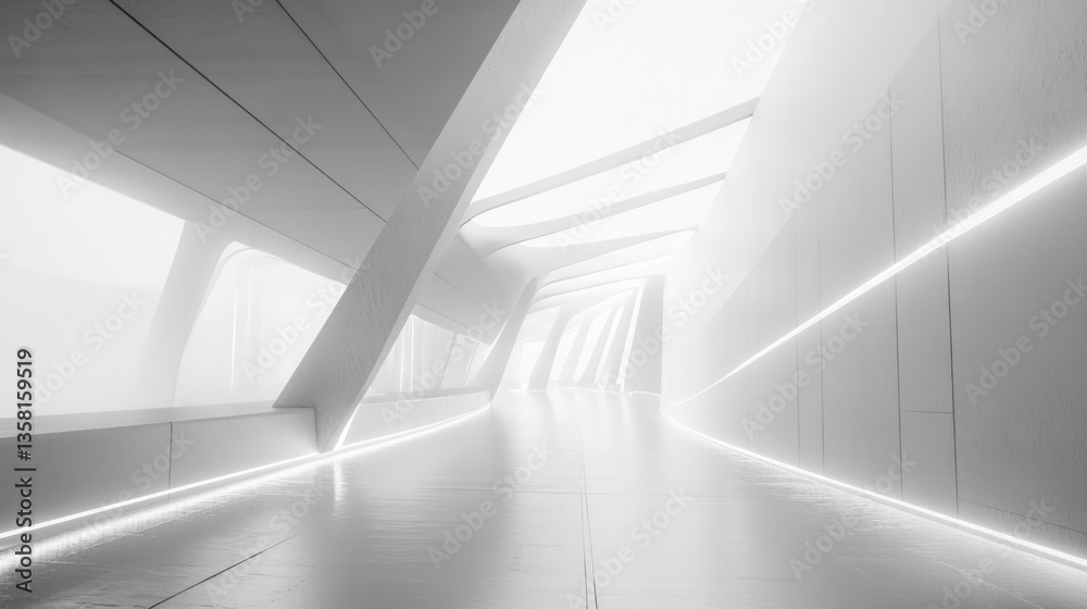 Fototapeta premium White Futuristic Corridor