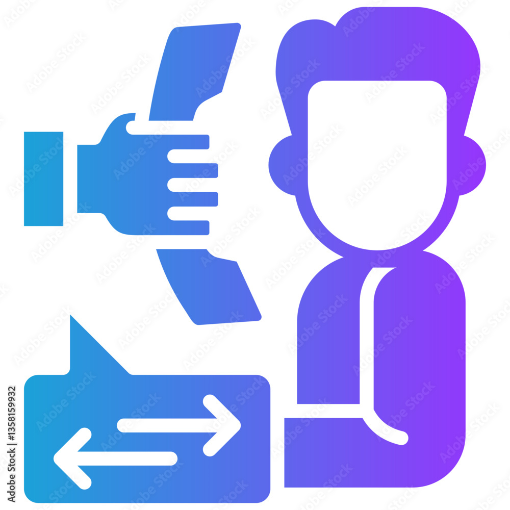 Support Automation glyph gradient icon Support Automation glyph gradient icon