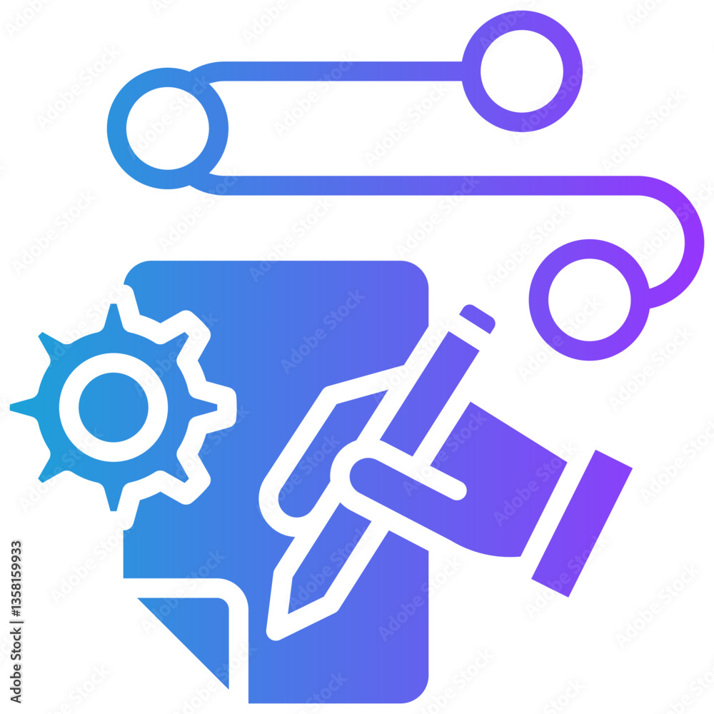 Workflow Optimization glyph gradient icon Workflow Optimization glyph gradient icon
