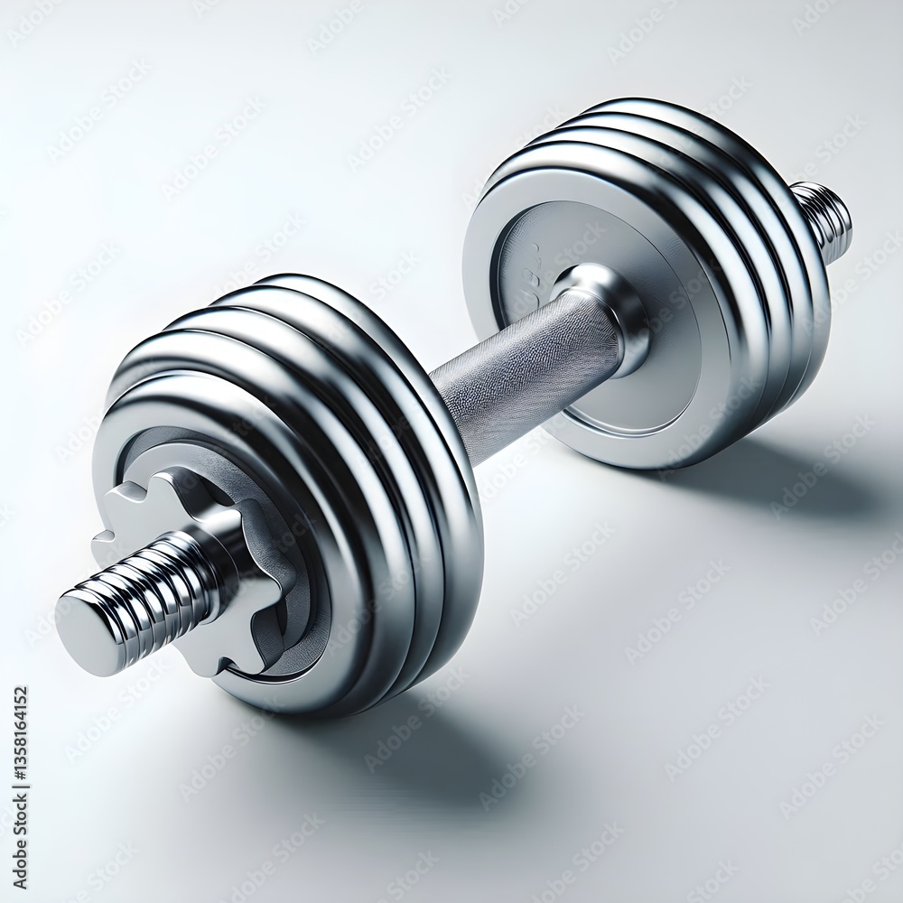Modern blank adjustable dumbbell with durable structure, isolated on white. Modern blank adjustable dumbbell with durable structure, isolated on white.