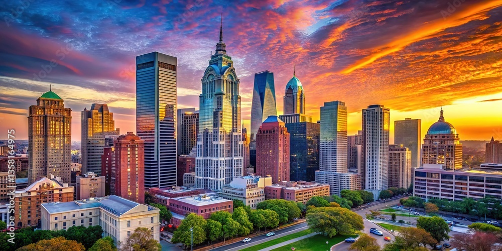 Philadelphia Skyline - Cityscape AI Art