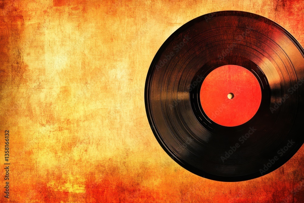 Obraz premium Vintage Vinyl Record on Grunge Background.