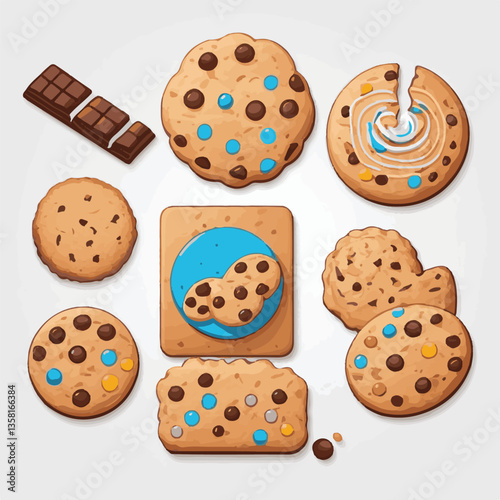 dessert, cookie, food, sweet, biscuit, bakery, background, chocolate, delicious, snack, candy, brown, homemade, bake, tasty, cake, isolated, chip, breakfast, pastry, closeup, fresh, crunchy, sugar, ve