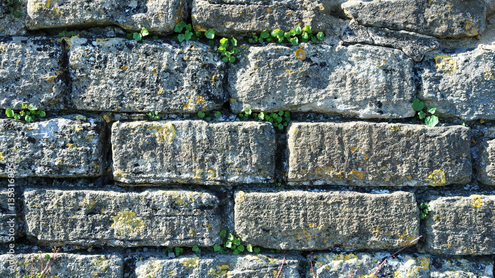 Naklejka premium Close up old an old stone wall