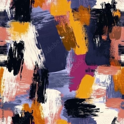 Expressive abstract pattern with bold strokes and rich colors showcasing dynamic artistry and textured layers Generative AI