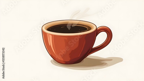 Wallpaper Mural Hot Fresh Black Coffee Cup Colored Illustration for Coffee Shop Menus and Promotions Torontodigital.ca