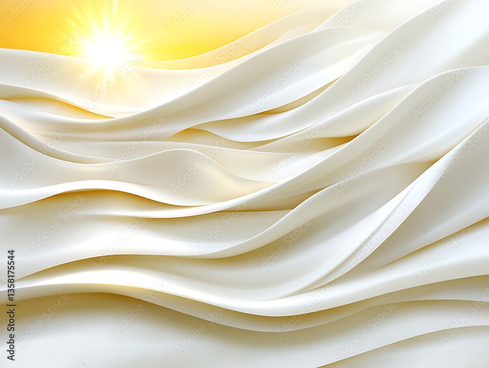 Obraz premium Abstract flowing silk drapery with light yellow tones creating a soft effect