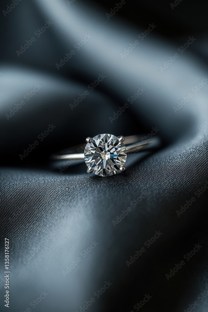 Sparkling Promise: A stunning diamond ring rests gracefully against a backdrop of luxurious silk, symbolizing elegance, love, and a commitment of forever. Sparkling Promise: A stunning diamond ring rests gracefully against a backdrop of luxurious silk, symbolizing elegance, love, and a commitment of forever.