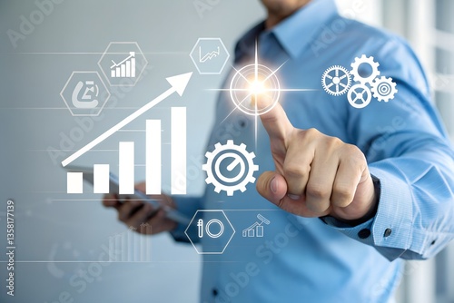 Continuous improvement, Process improvement concept, Businesswomen solving problems improving organizational processes, Creating continuous improvement, Industrial management efficiency process