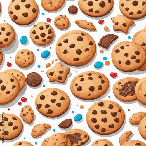 dessert, cookie, food, sweet, biscuit, bakery, background, chocolate, delicious, snack, candy, brown, homemade, bake, tasty, cake, isolated, chip, breakfast, pastry, closeup, fresh, crunchy, sugar, ve