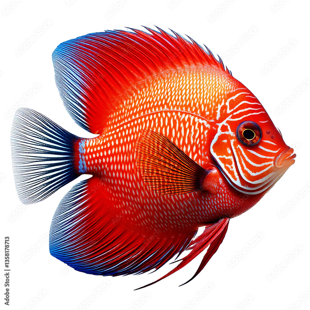 Symphysodon Discus fish isolated on white