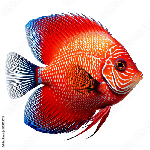 Obraz na płótnie Symphysodon Discus fish isolated on white w salonie