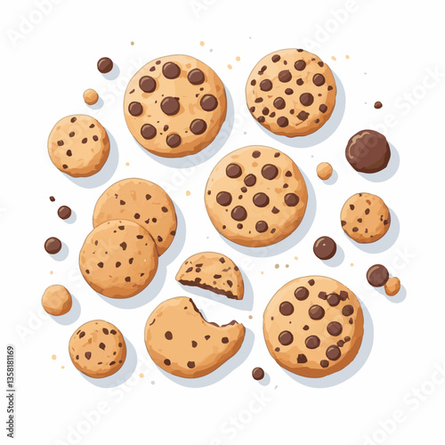 dessert, cookie, food, sweet, biscuit, bakery, background, chocolate, delicious, snack, candy, brown, homemade, bake, tasty, cake, isolated, chip, breakfast, pastry, closeup, fresh, crunchy, sugar, ve