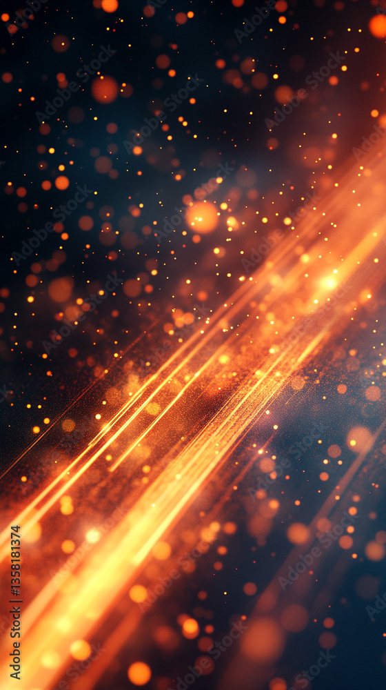 Fototapeta premium dynamic motion blur effect with shiny digital dust and abstract stripes, creating a modern textured surface. The film grain adds depth, symbolizing movement, change, and energy