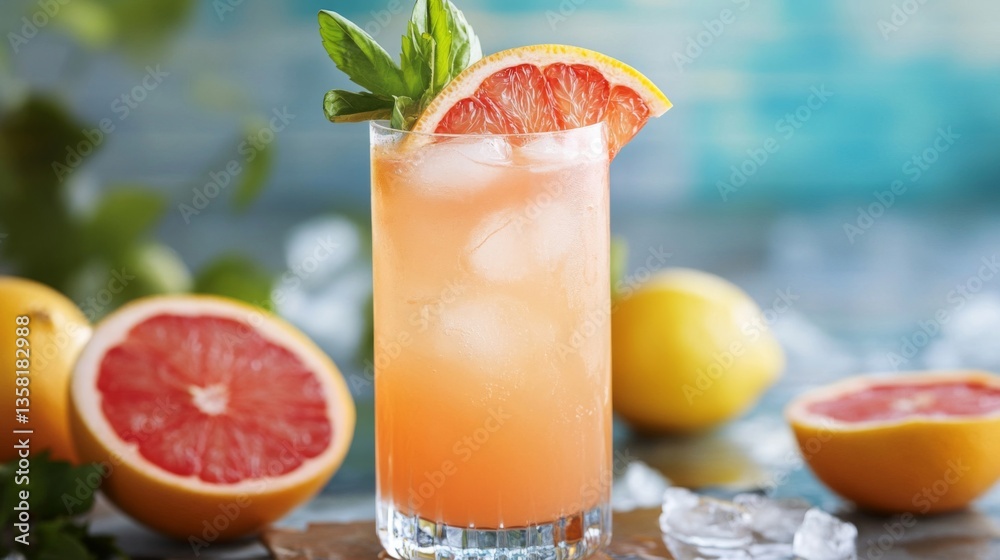 Refreshing Grapefruit Cocktail with Mint Refreshing Grapefruit Cocktail with Mint