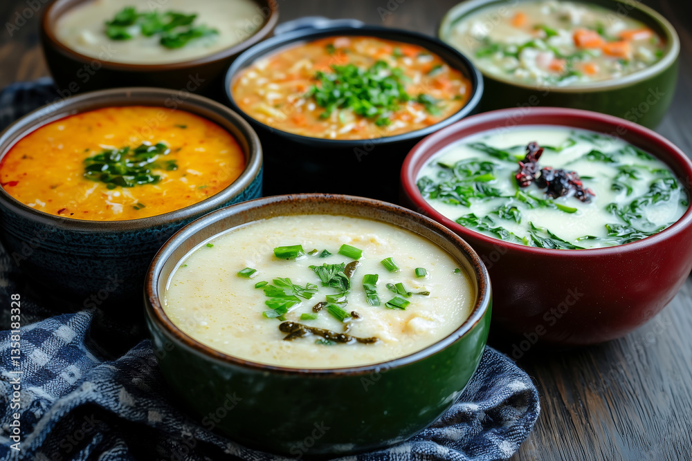 Five Delicious Soup Bowls: A Culinary Delight Five Delicious Soup Bowls: A Culinary Delight