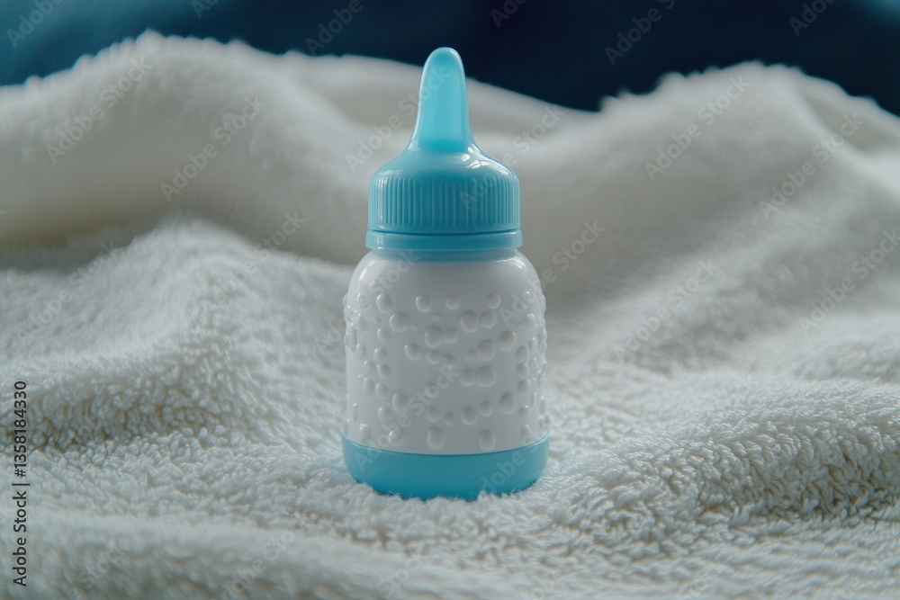 Baby Nasal Aspirator on Soft Towel.