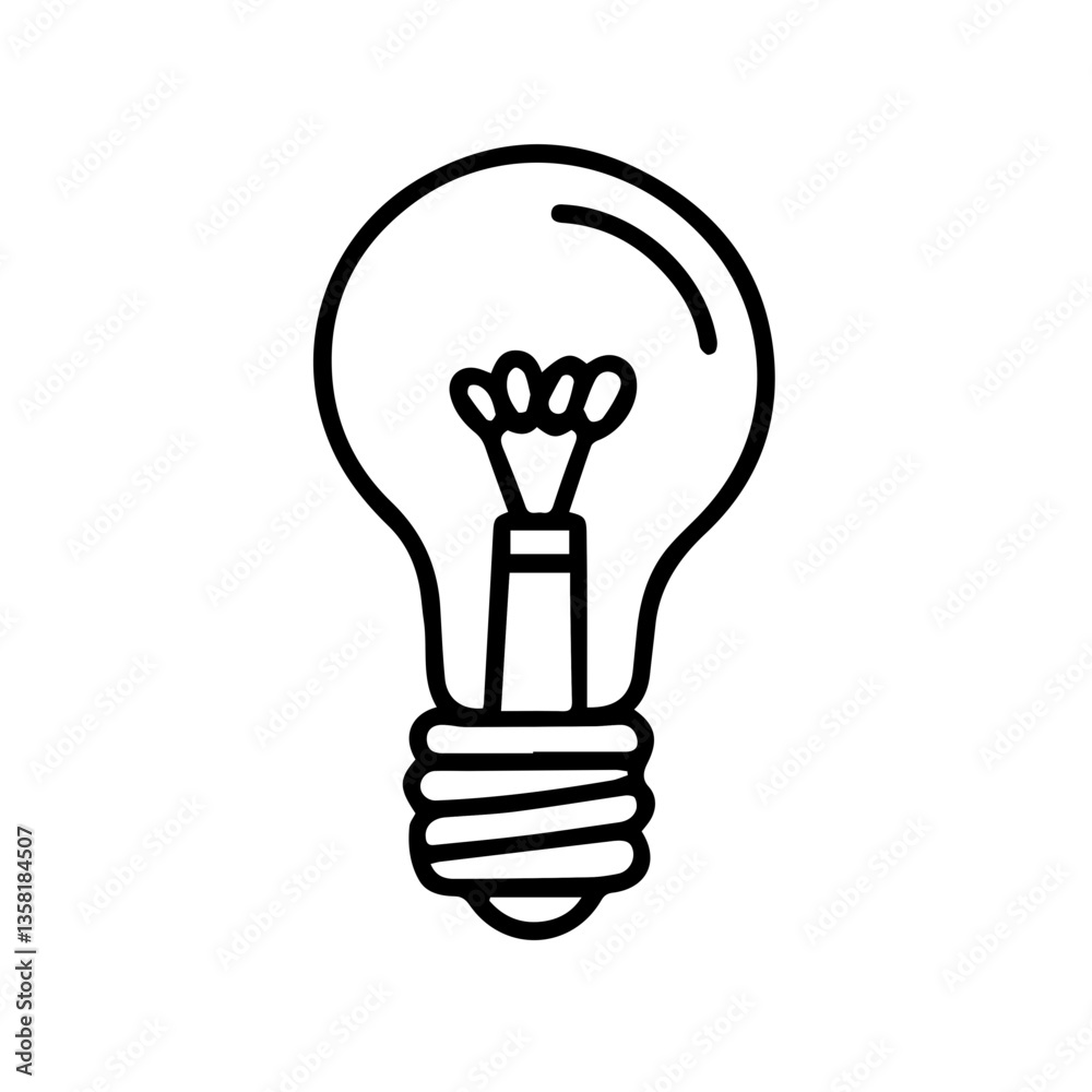 Outline of a Lightbulb in Minimalist Style Outline of a Lightbulb in Minimalist Style