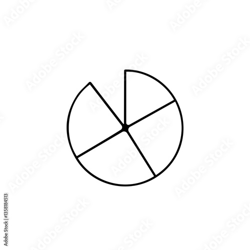 Simple Pie Chart Outline Illustrating Data Representation  