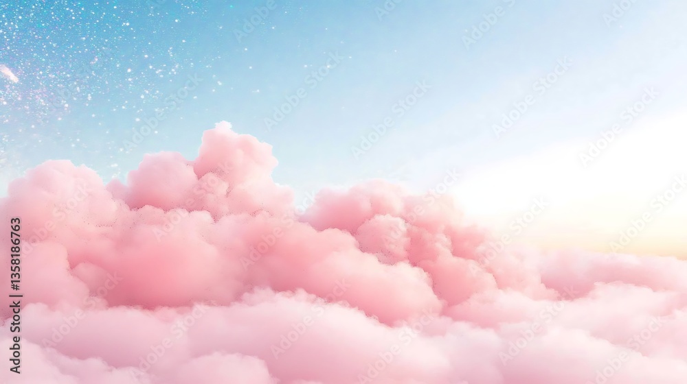 Pink cloudscape with dreamy sky. Pink cloudscape with dreamy sky.