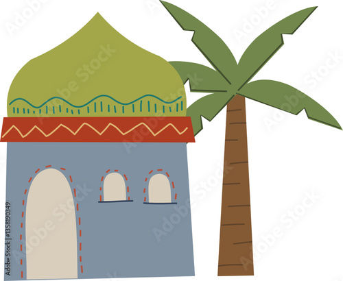 Cute mosque illustration