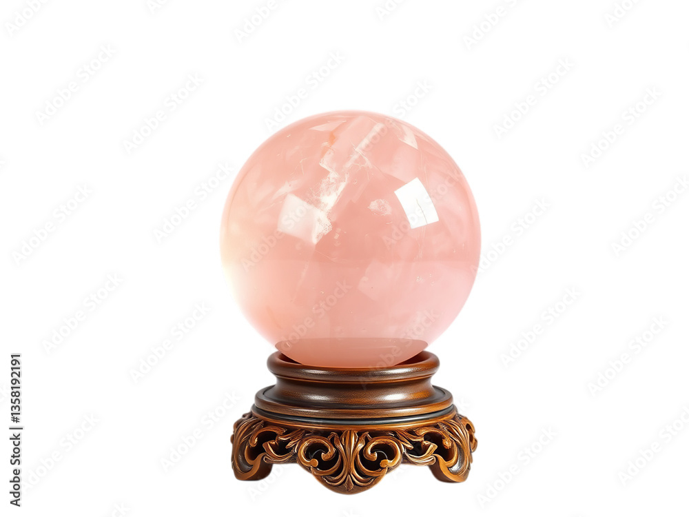 Exquisite Rose Quartz Orb Sculpture Exquisite Rose Quartz Orb Sculpture