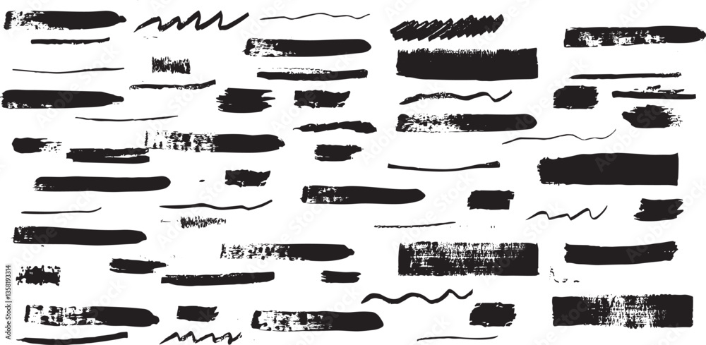 Brush paint vector set. Messy ink brush strokes, blots, daubs Brush paint vector set. Messy ink brush strokes, blots, daubs