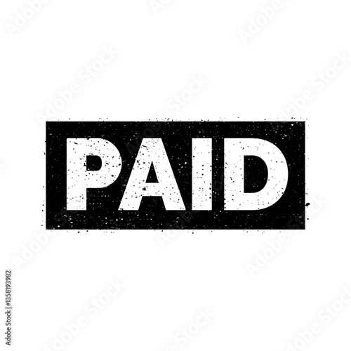 Paid Stamp Vector Illustration isolated on white background.
