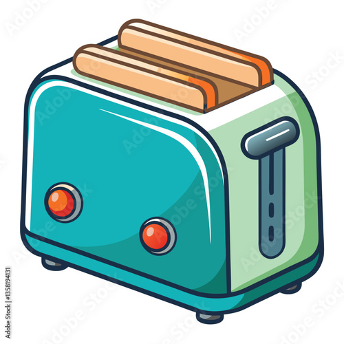 Toaster with bread and toast in a kitchen setting