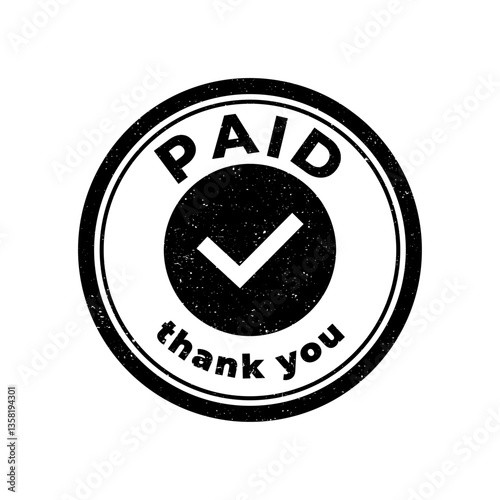 Paid Stamp Vector Illustration isolated on white background.
