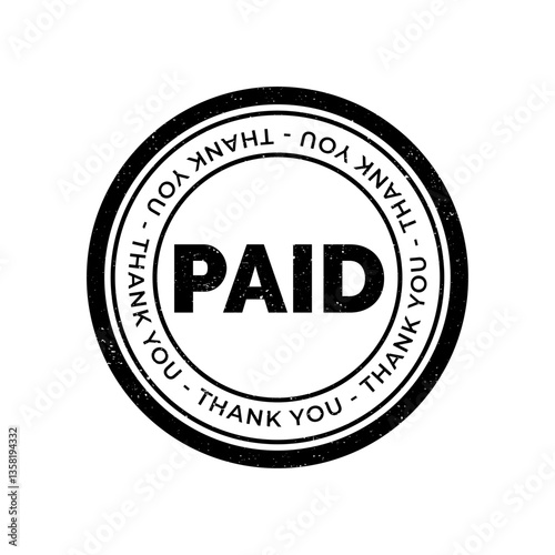 Paid Stamp Vector Illustration isolated on white background.