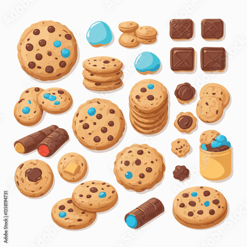 dessert, cookie, food, sweet, biscuit, bakery, background, chocolate, delicious, snack, candy, brown, homemade, bake, tasty, cake, isolated, chip, breakfast, pastry, closeup, fresh, crunchy, sugar, ve