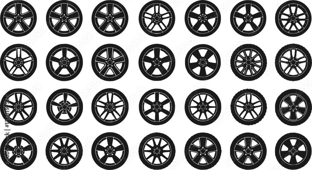set of Car wheel icon set. Vector illustration.
set of Car wheel icon set. Vector illustration.