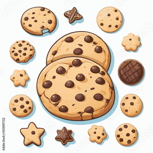 dessert, cookie, food, sweet, biscuit, bakery, background, chocolate, delicious, snack, candy, brown, homemade, bake, tasty, cake, isolated, chip, breakfast, pastry, closeup, fresh, crunchy, sugar, ve