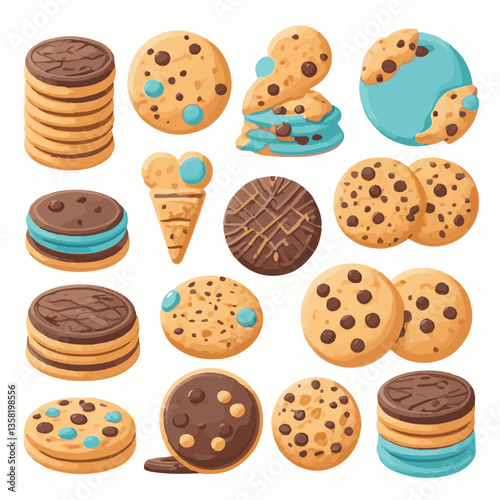 dessert, cookie, food, sweet, biscuit, bakery, background, chocolate, delicious, snack, candy, brown, homemade, bake, tasty, cake, isolated, chip, breakfast, pastry, closeup, fresh, crunchy, sugar, ve