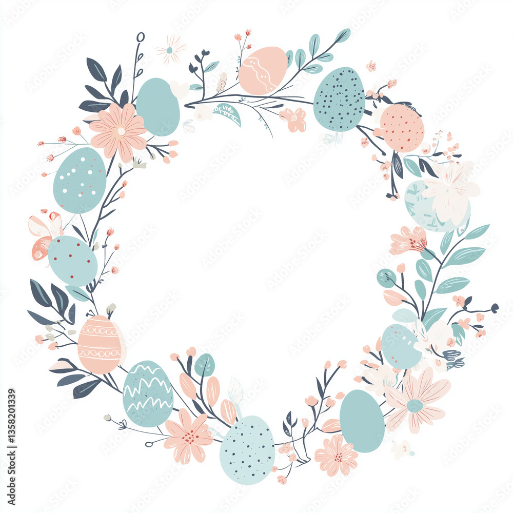 easter egg wreath with flower easter egg wreath with flower