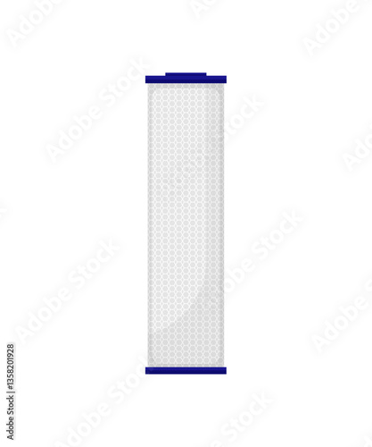 Vector illustration of a white water filter cartridge. The cartridge is a replacement filter for water filtration systems.